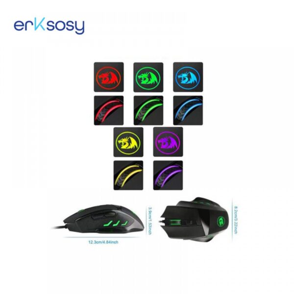 ⁦Redragon K568R-BA Gaming Combo - Rainbow TKL Gaming Mechanical KB Blue Switch + M609 Gaming Mouse - 3,200 DPI - Black⁩ - الصورة ⁦4⁩