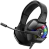 ONIKUMA K6 Stereo Gaming Headset for PS4, PC, Xbox One Controller, Noise Cancelling Over Ear Headphones with Mic, LED Light, Bass Surround, Soft Memory Earmuffs for Laptop Mac Nintendo Switch Games.
