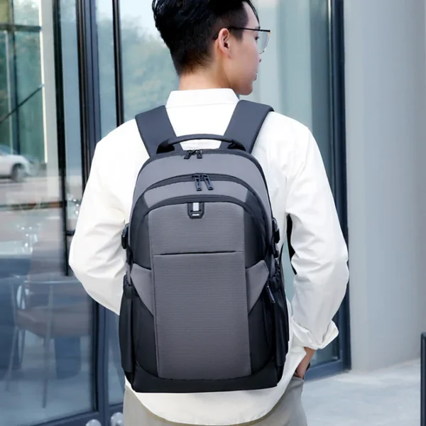 RAHALA 2204 Black Bag USB شنطة ظهر لاب توب 17-انش متعددة الواظائف مقاومة للماء بمخرج - Image 17
