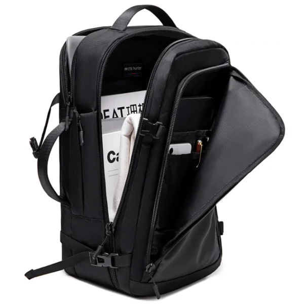 Arctic Hunter B00187 شنطة لاب توب ظهر 15.6 متعددة الوظائف - مقاومة للماء - اسود - Image 3