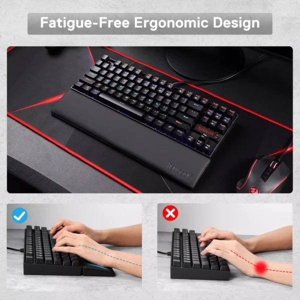 ⁦REDRAGON P037 Meteor L Keyboard Memory Foam Wrist Rest Pad (Full Size)⁩ - الصورة ⁦7⁩